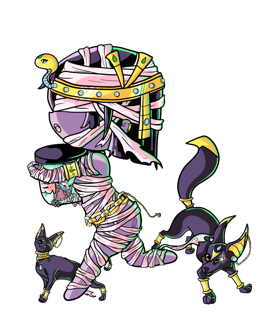 Mummy and her pets Monster Series Sticker